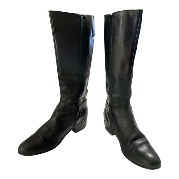 Corso Como Women's Boots Knee High Riding Style Black leather Zip Size 8.5 - Picture 4 of 10